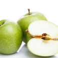 Food. Delicious apples on a white background
